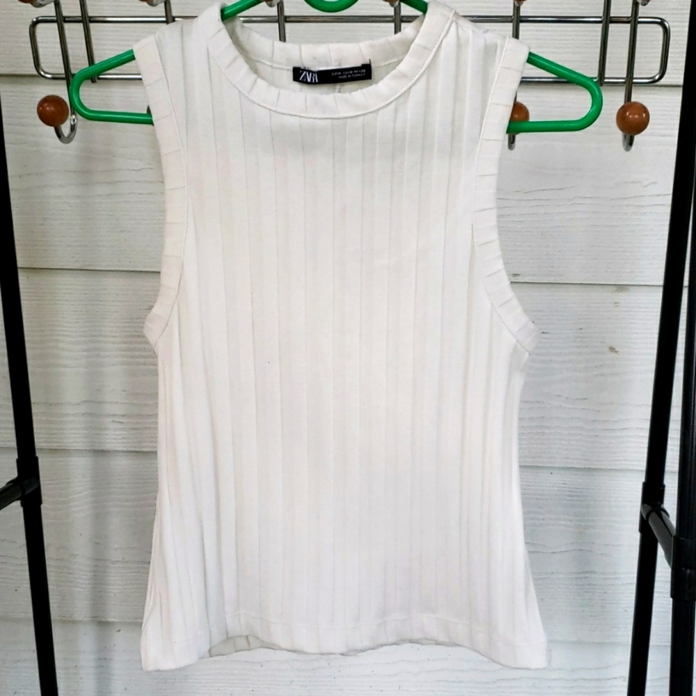 EUC ZARA ribbed tank blouse top (M)